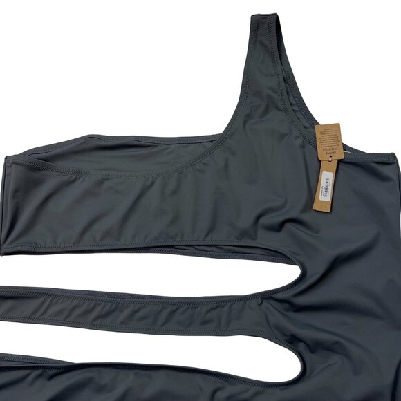 SKIMS Swim One Shoulder Monokini Gunmetal Womens 4X - Picture 7 of 12